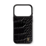 iPhone 18 Pro / 17 Pro iDeal of Sweden Vegan Leather Case - MagSafe Compatible - Black Croco