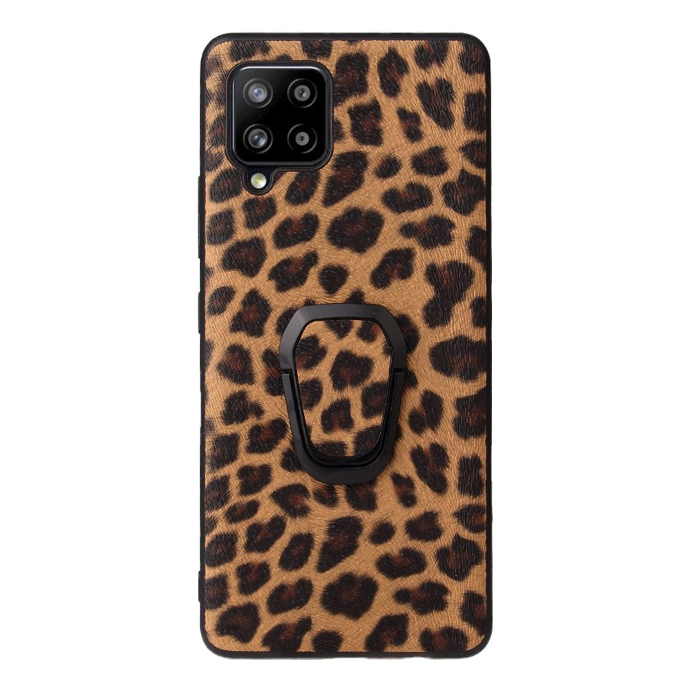 Samsung Galaxy A42 (5G) Plastic Case w. Magnetic Kickstand Finger Ring - Leopard