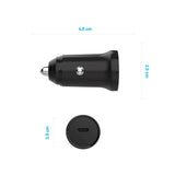 Fixed PD Car Charger 20W - USB-C - Black