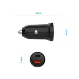 Fixed PD Car Charger 20W - USB-C & USB-A - Black