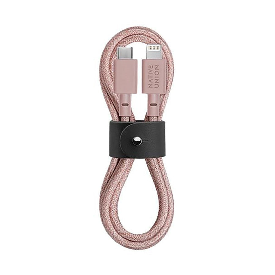 Native Union Belt Kabel USB-C to Lightning with Leather Buckle 1.2 meters - Rose