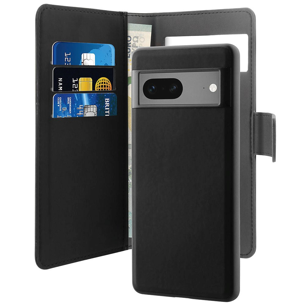 Google Pixel 7 Puro Detachable 2-in-1 Eco Leather Wallet Case - Black