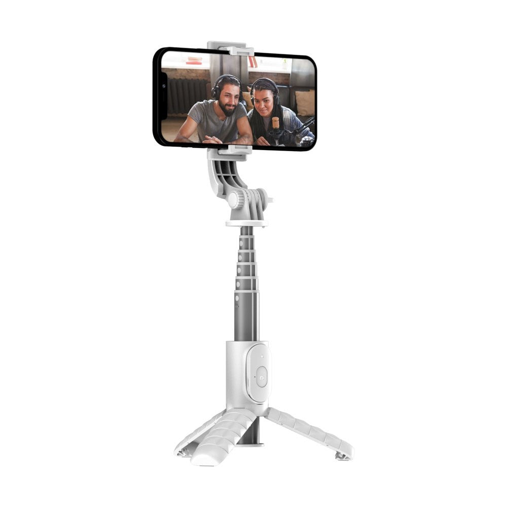 T'NB Influence Pro 2-in-1 Selfie Stick with Tripod Function and LED Light - White