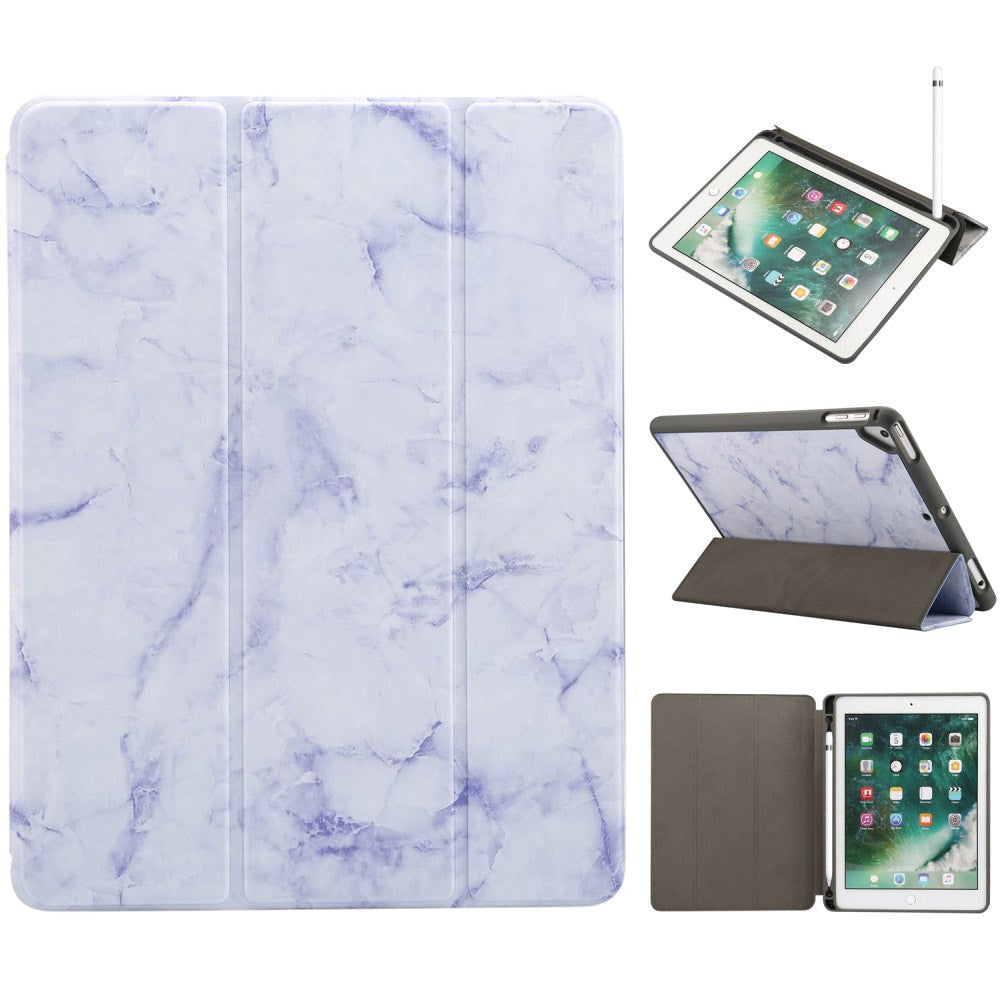 iPad Case - Sindal Marble Series Total Protection Case - Thunder Blue