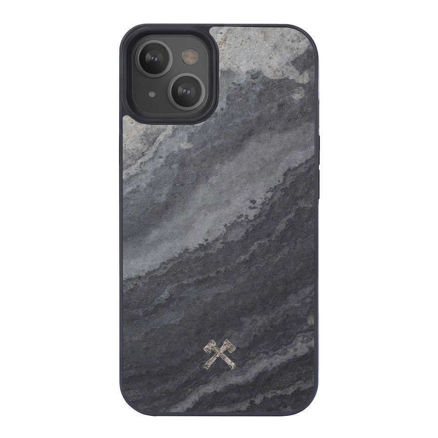 iPhone 13 Mini Woodcessories Bumper Case Stone - MagSafe Compatible - Camo Grey