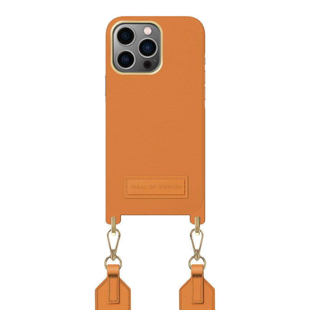 iPhone 13 Pro iDeal Of Sweden Athena Necklace Case w. Small Bag - Orange Sorbet