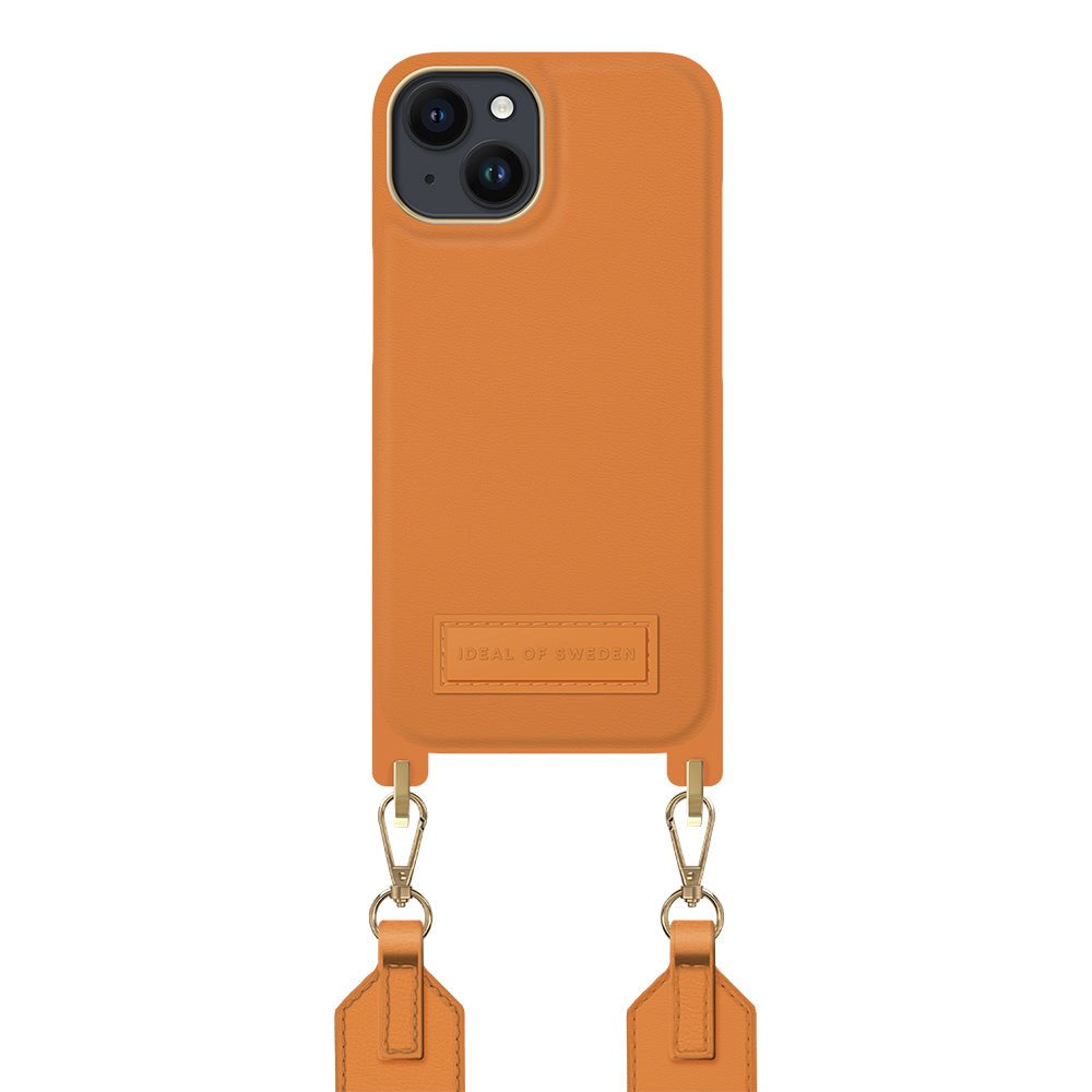 iPhone 14 / 13 iDeal Of Sweden Athena Necklace Case w. Small Bag - Orange Sorbet