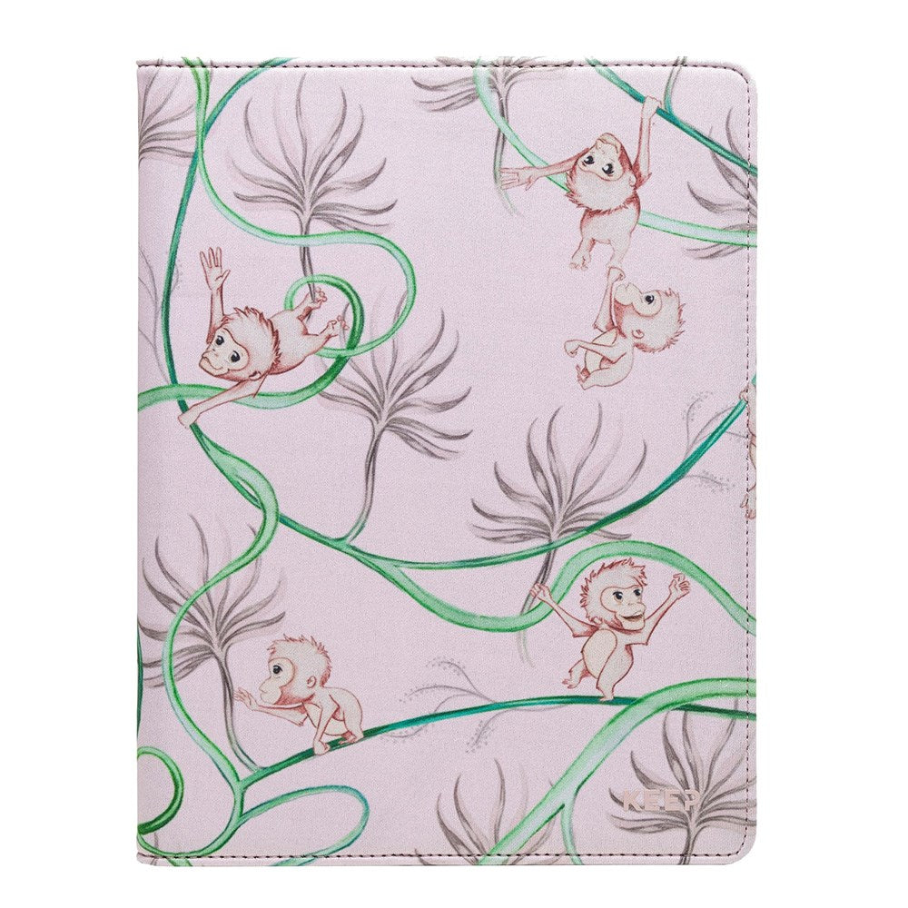 Trunk iPad 10.2" (2021 / 2020 / 2019) / Air (2019) Flip Case with Monkey Design - Pink