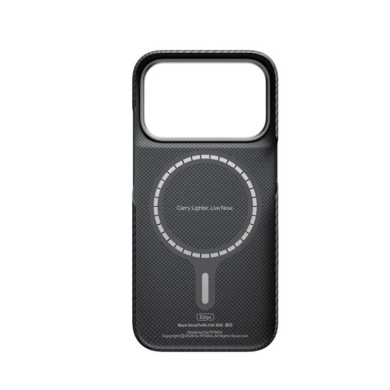 iPhone 18 Pro / 17 Pro Pitaka Edge Case - MagSafe Compatible - Black / Grey
