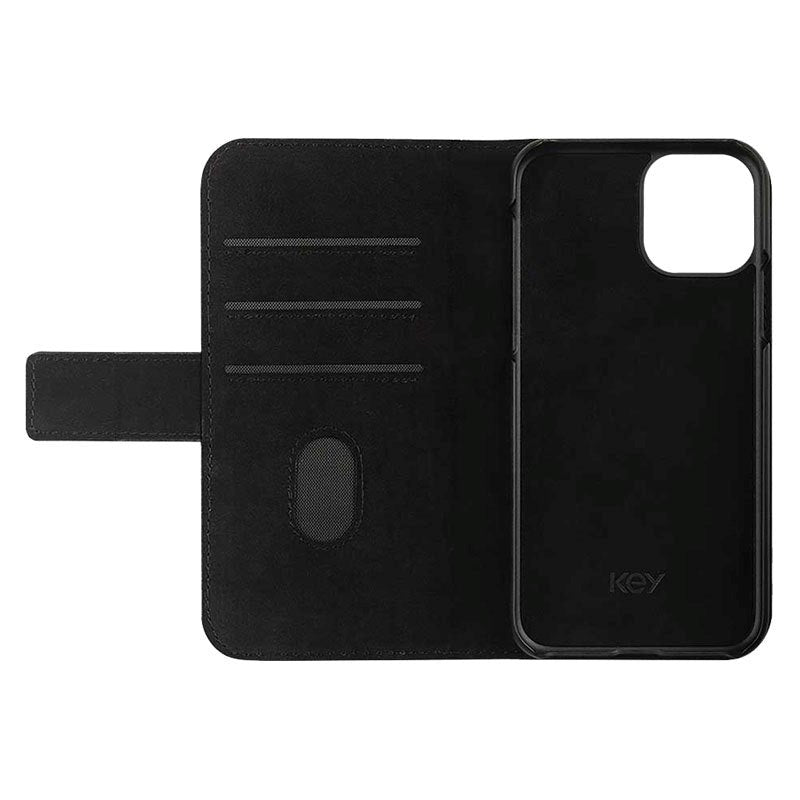 iPhone 11 Key Nordfjord Slim Magnet Wallet PU Leather Flip Case - Black