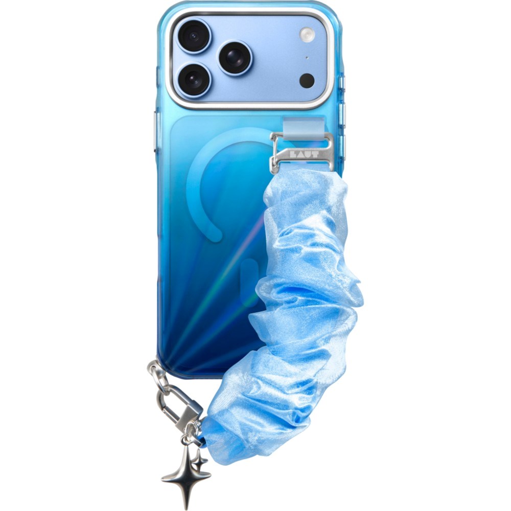 iPhone 18 Pro / 17 Pro LAUT NOVA GLOW Case with Strap and Star Charm - MagSafe Compatible - Blue
