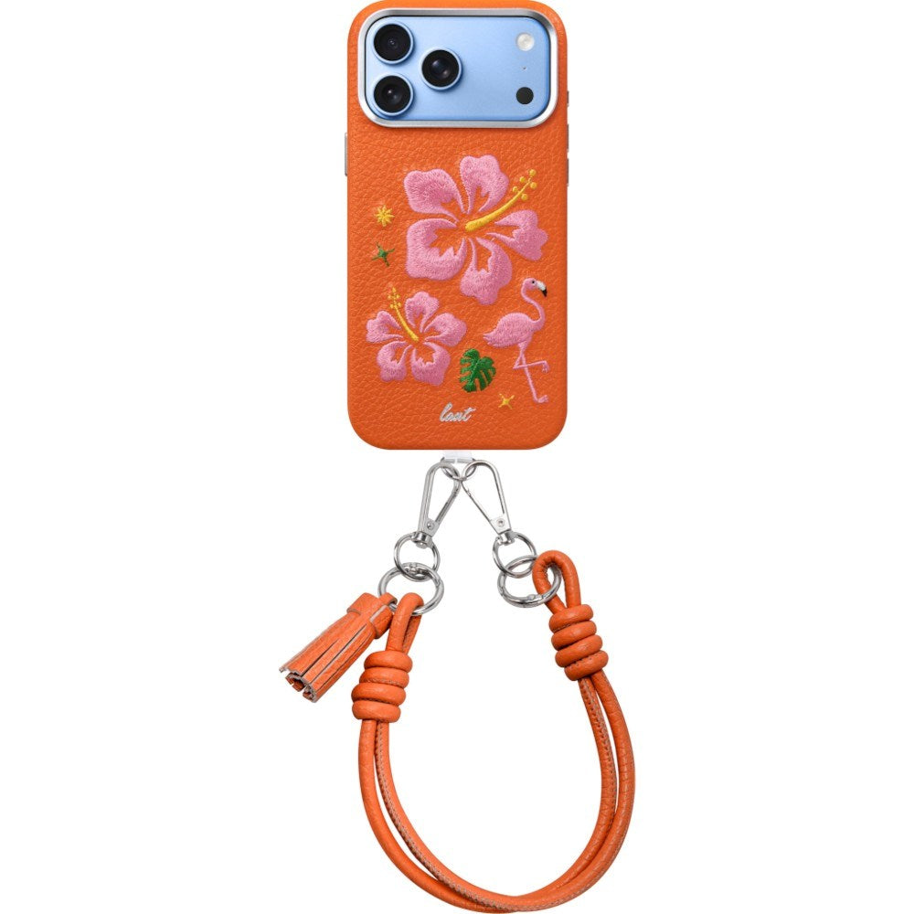 iPhone 18 Pro / 17 Pro LAUT TWINE EDGE Case w. Strap - MagSafe Compatible - Sunset Hibiscus