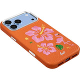 iPhone 18 Pro Max / 17 Pro Max LAUT TWINE EDGE Case w. Strap - MagSafe Compatible - Sunset Hibiscus