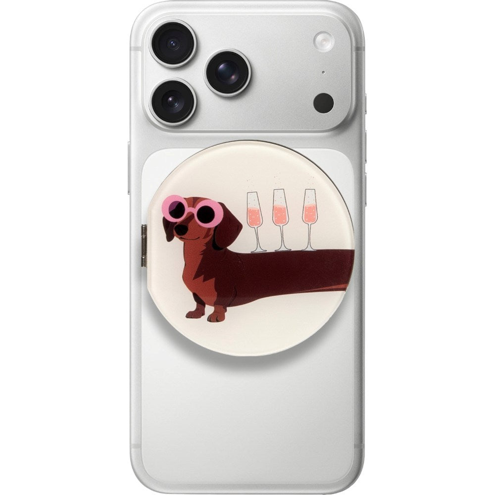 Mirror Stand for Phone LAUT MAGMOJI - MagSafe Compatible - Dachshund Wine