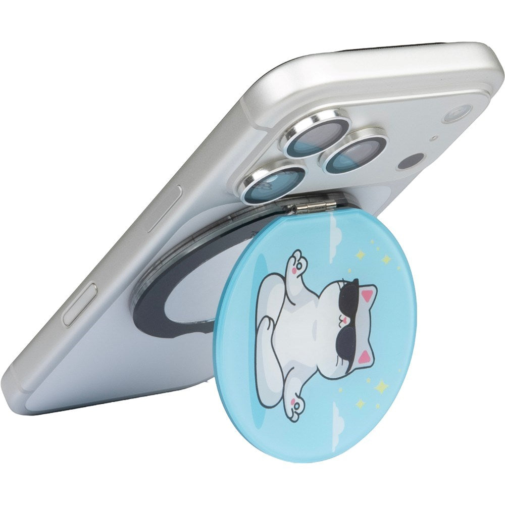 Mirror Stand for Phone LAUT MAGMOJI - MagSafe Compatible - Cat Stay Calm