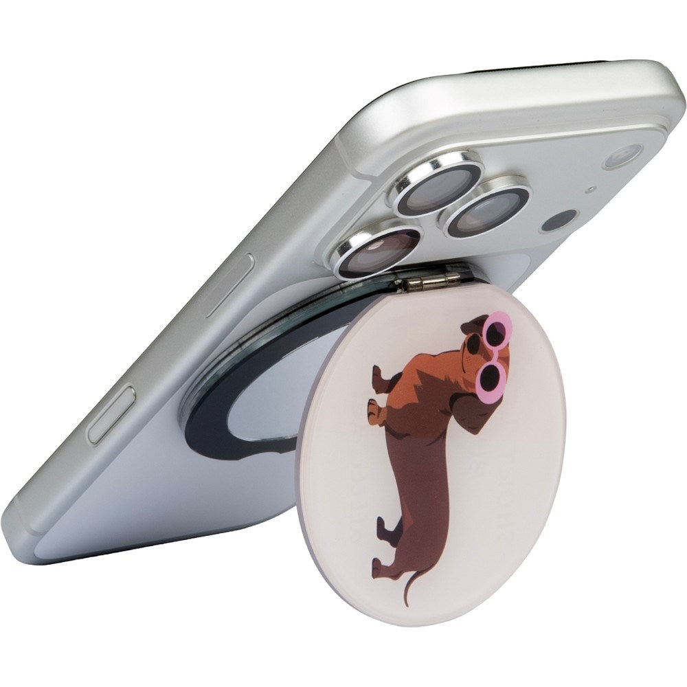 Mirror Stand for Phone LAUT MAGMOJI - MagSafe Compatible - Dachshund Big Attitude