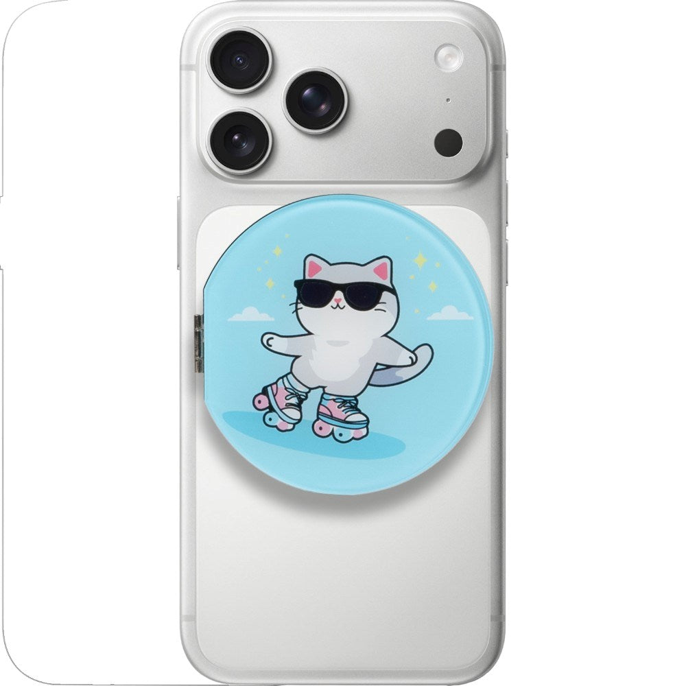 Mirror Stand for Phone LAUT MAGMOJI - MagSafe Compatible - Cat Keep Rolling