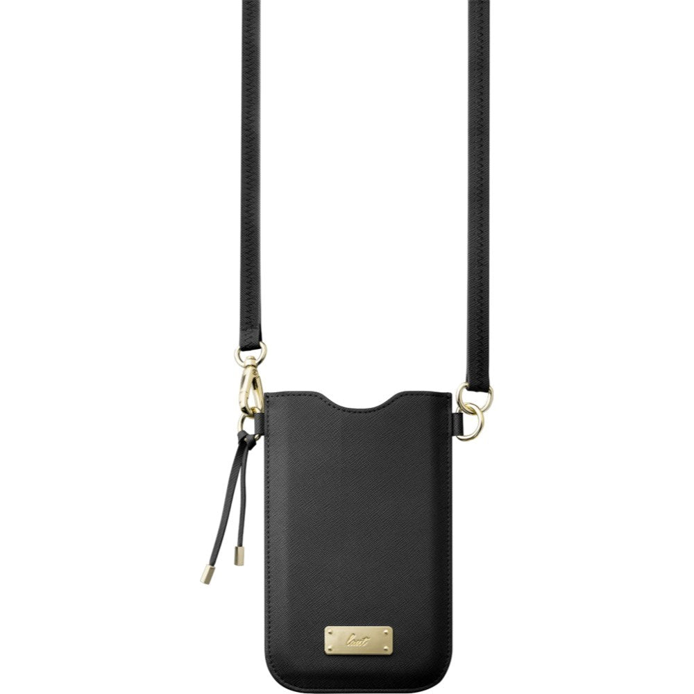 Artificial Leather Crossbody Mobile Phone Case LAUT PRESTIGE - Black (Max. Phone Size: 6.5")
