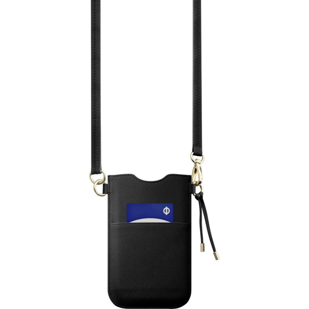 Artificial Leather Crossbody Mobile Phone Case LAUT PRESTIGE - Black (Max. Phone Size: 6.5")