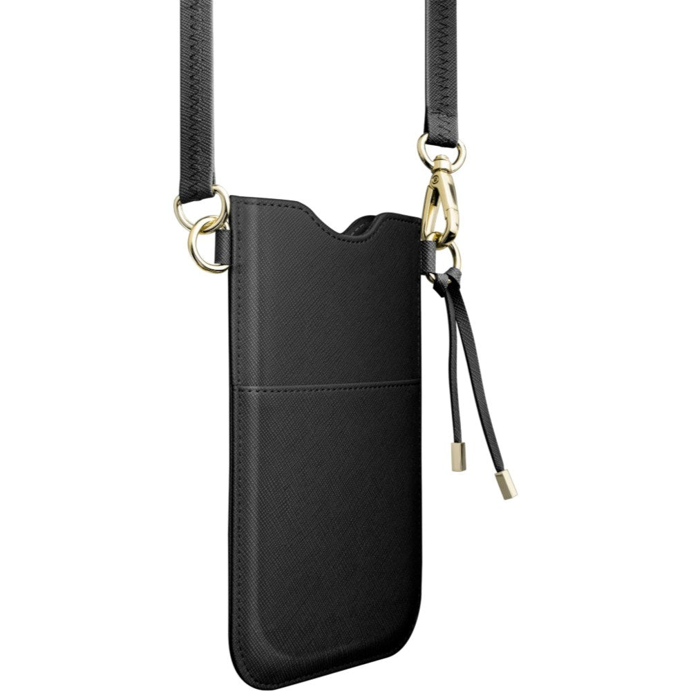 Artificial Leather Crossbody Mobile Phone Case LAUT PRESTIGE - Black (Max. Phone Size: 6.5")