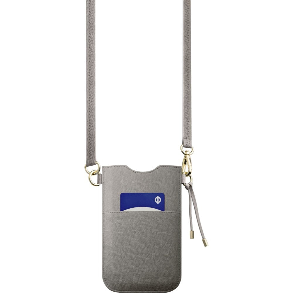 Artificial Leather Crossbody Mobile Phone Case LAUT PRESTIGE - Grey (Max. Phone Size: 6.5")