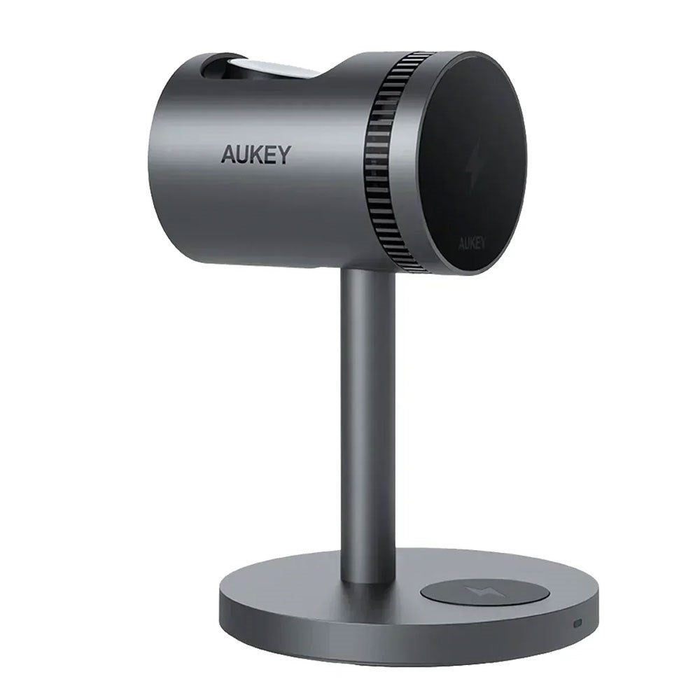 Aukey MagFusion 3-in-1 15W Wireless Charger for Smartphone / Apple Watch / AirPods - MagSafe / Qi2 Compatible - Grey