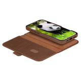 iPhone 16 dbramante1928 Lynge Genuine Leather Magnet Flip Case - MagSafe Compatible - Tan