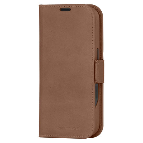 iPhone 16 dbramante1928 Lynge Genuine Leather Magnet Flip Case - MagSafe Compatible - Tan