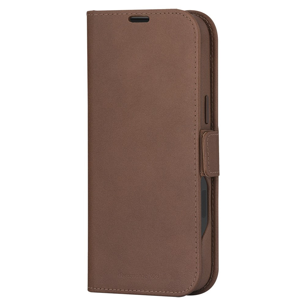 iPhone 16 Pro Max dbramante1928 Lynge Genuine Leather Magnet Flip Case - MagSafe Compatible - Tan