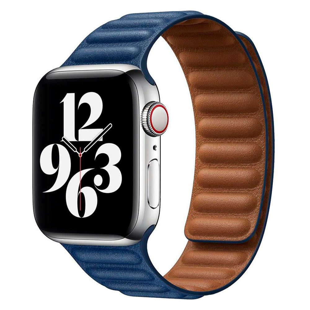 Lippa Apple Watch (38/40/SE/41/42mm) Magnetic Leather Strap - Brun