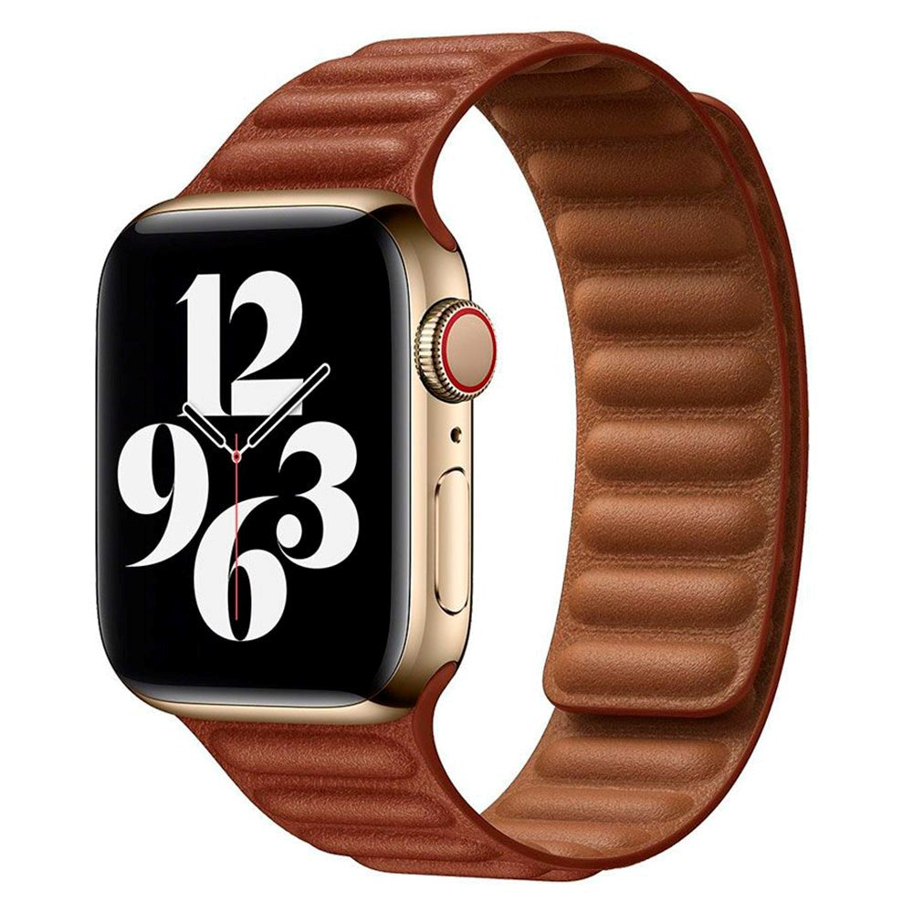 Lippa Apple Watch (42/44/SE/45/46/49mm) Magnetic Leather Strap - Brown