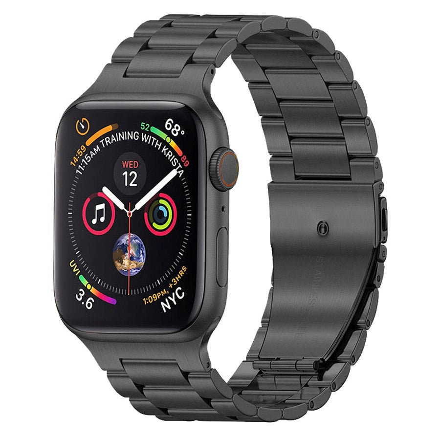 Lippa Apple Watch (42/44/SE/45/46/49mm) Stainless Steel Strap - Black