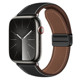 Apple Watch (42/44/45/46/49 mm) Lippa Magnetic Artificial Leather Strap - Black