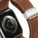 Apple Watch (42/44/45/46/49 mm) Lippa Magnetic Artificial Leather Strap - Brown