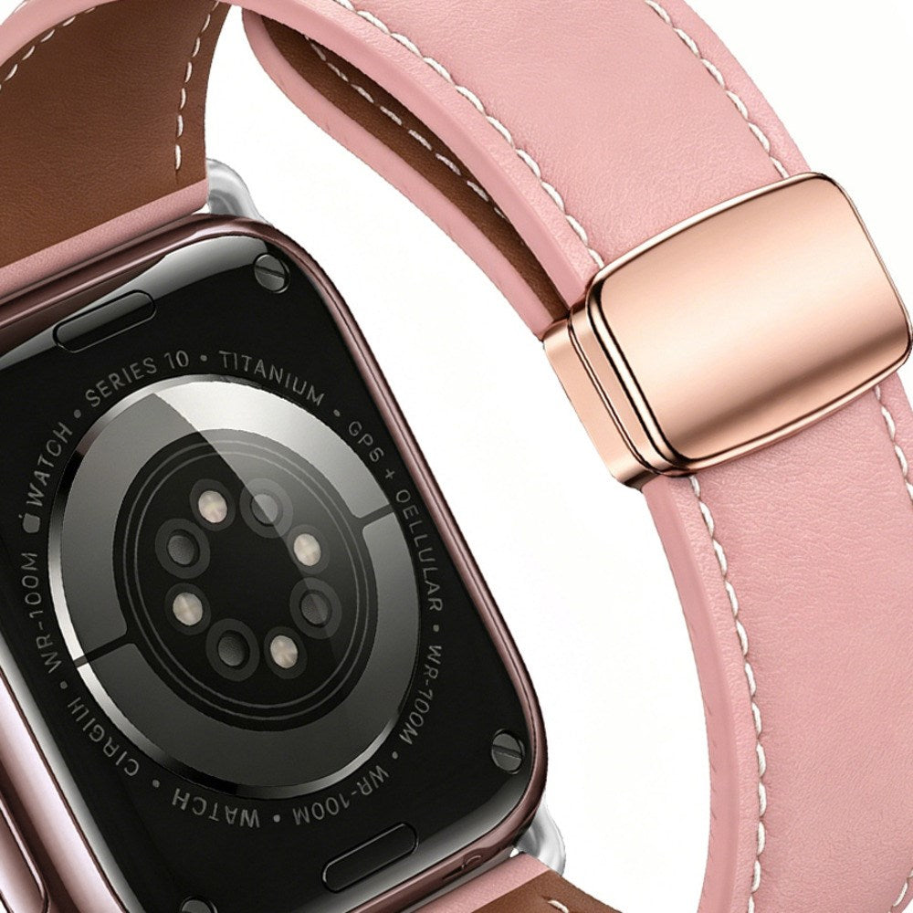 Apple Watch (42/44/45/46/49 mm) Lippa Magnetic Artificial Leather Strap - Pink