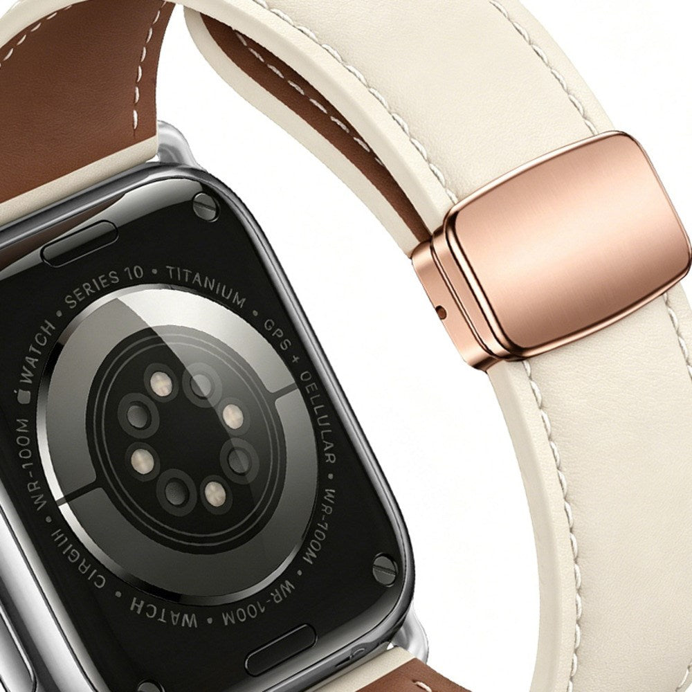 Apple Watch (42/44/45/46/49 mm) Lippa Magnetic Artificial Leather Strap - Beige