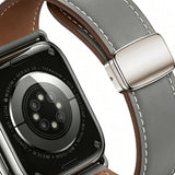 Apple Watch (42/44/45/46/49 mm) Lippa Magnetic Artificial Leather Strap - Grey