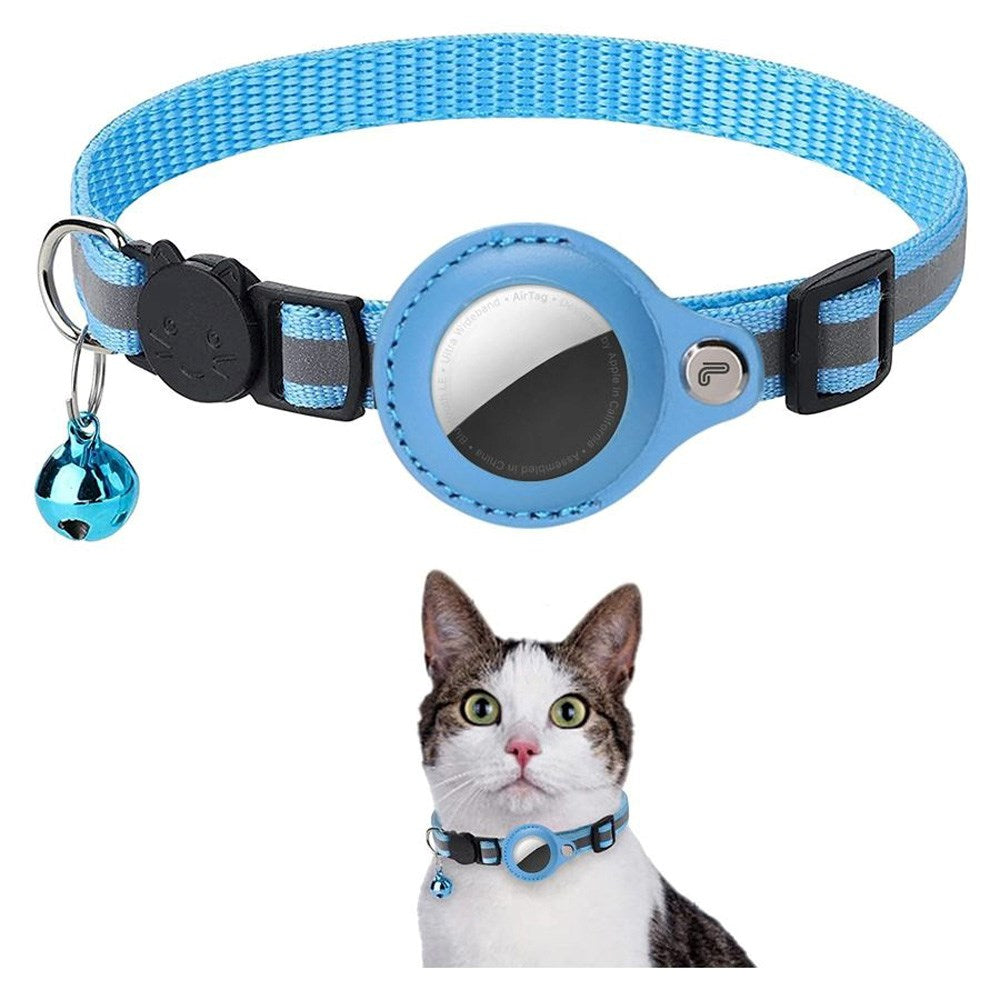 Lippa Collar with AirTag 1. & 2. Gen. Faux Leather Case - 22-32 cm - Blue
