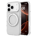 iPhone 17 Pro Lippa Hybrid Plastic Case with 360 Rotating Kickstand - MagSafe Compatible - Transparent / Silver