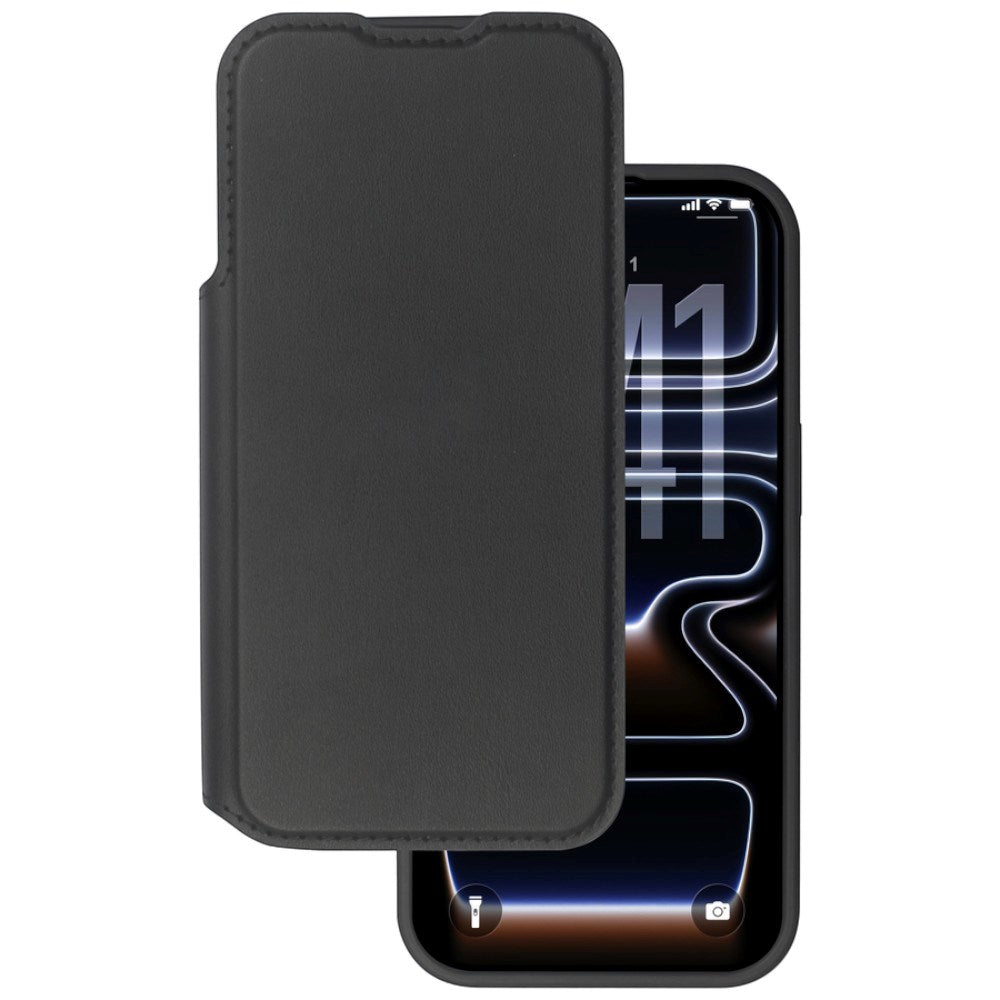 iPhone 17 Pro Max / 18 Pro Max Lippa Wallet Artificial Leather 2-in-1 Flip Case - MagSafe Compatible - Black