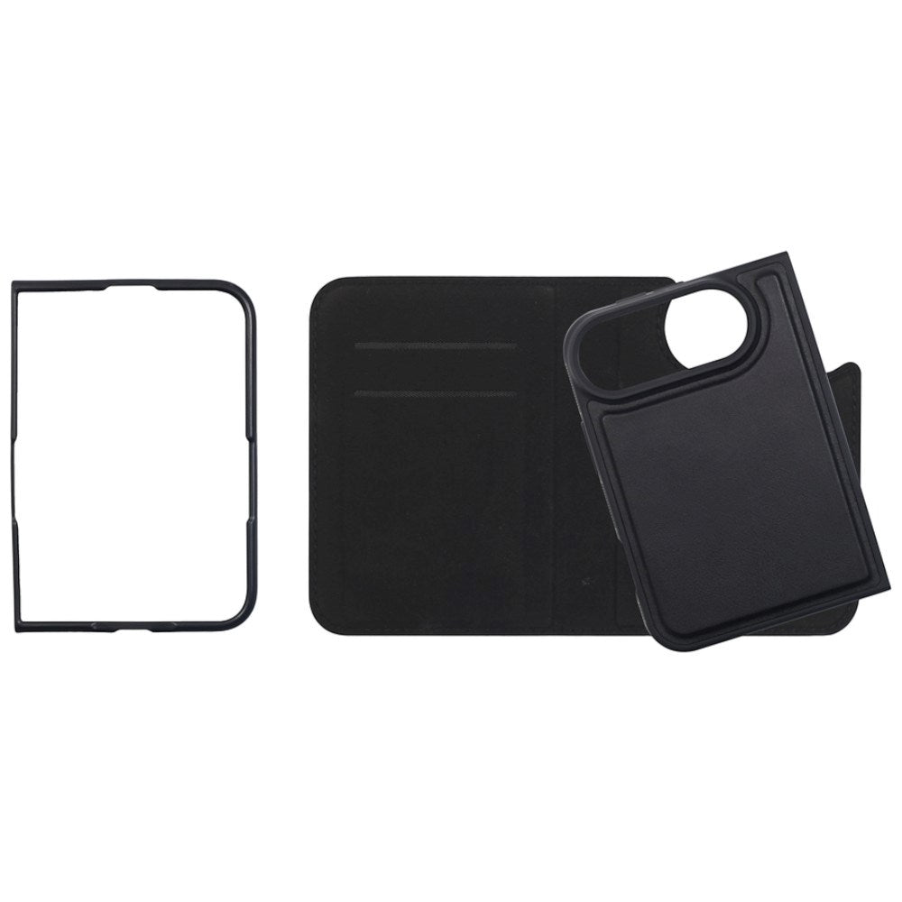 iPhone Duo Lippa Artificial Leather Flip Case - MagSafe Compatible - Black
