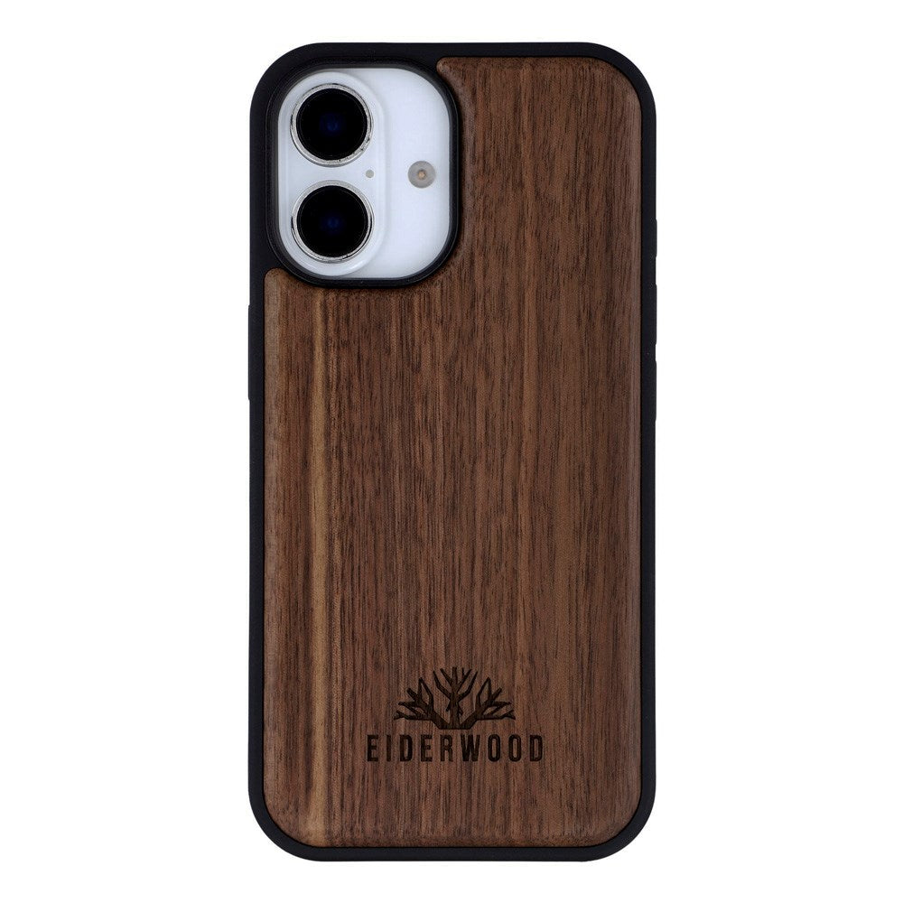 EIDERWOOD iPhone 16 Magnetic Wood Case - MagSafe Compatible - Walnut Tree