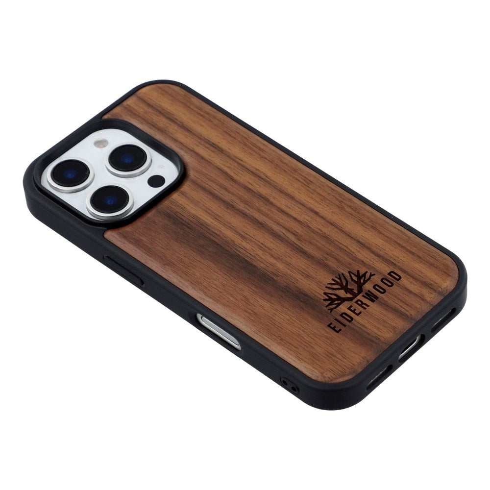 EIDERWOOD iPhone 16 Pro Magnetic Wood Case - MagSafe Compatible - Walnut Tree