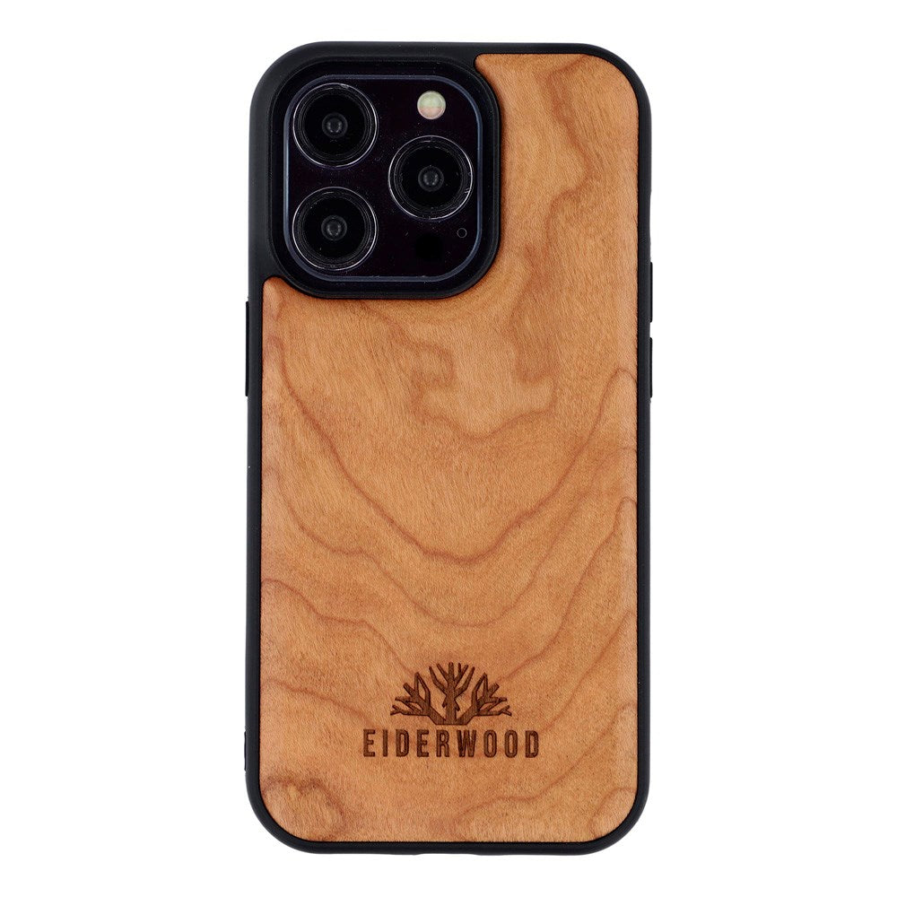 EIDERWOOD iPhone 14 Pro Magnetic Wood Case - MagSafe Compatible - Cherry Wood