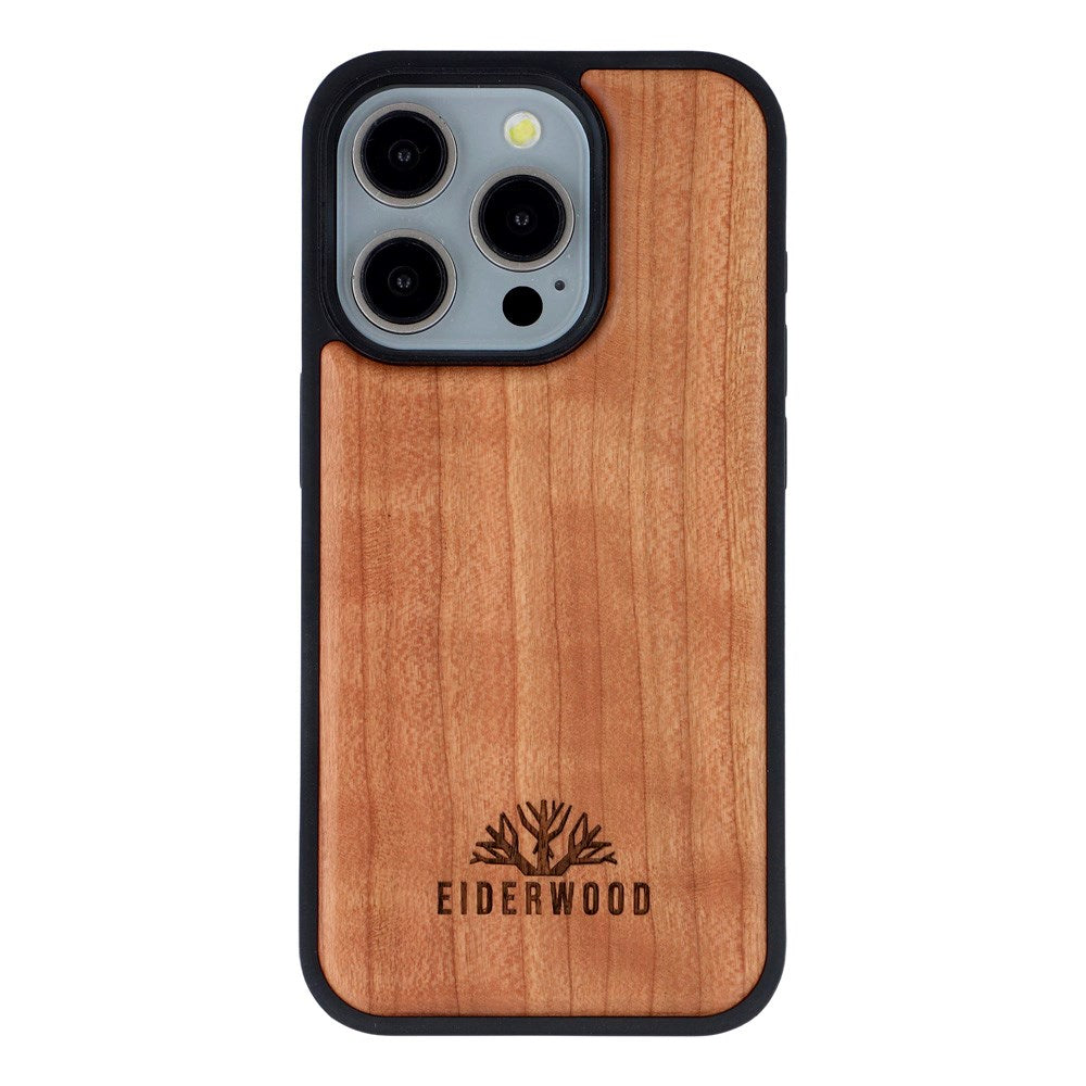 EIDERWOOD iPhone 15 Pro Magnetic Wood Case - MagSafe Compatible - Cherry Wood