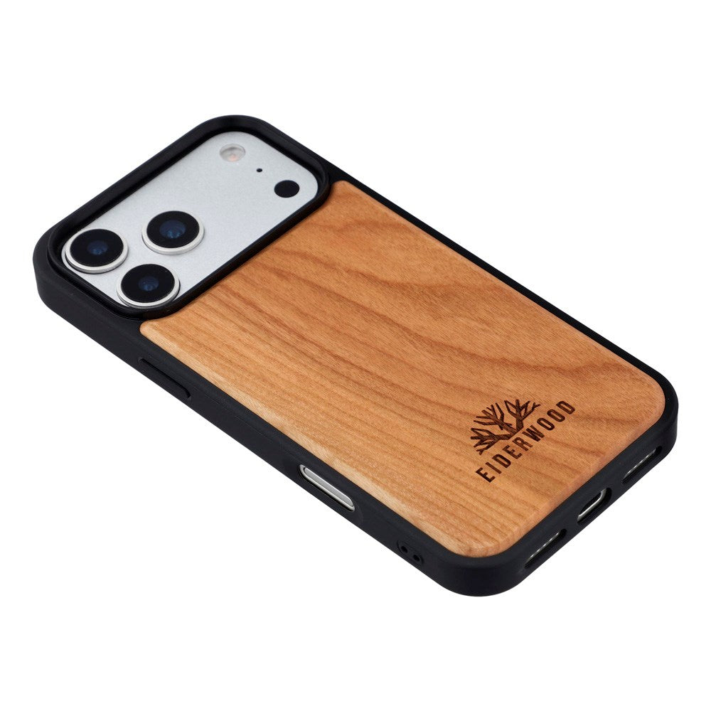 EIDERWOOD iPhone 17 Pro Max Magnetic Wood Case - MagSafe Compatible - Cherry Wood