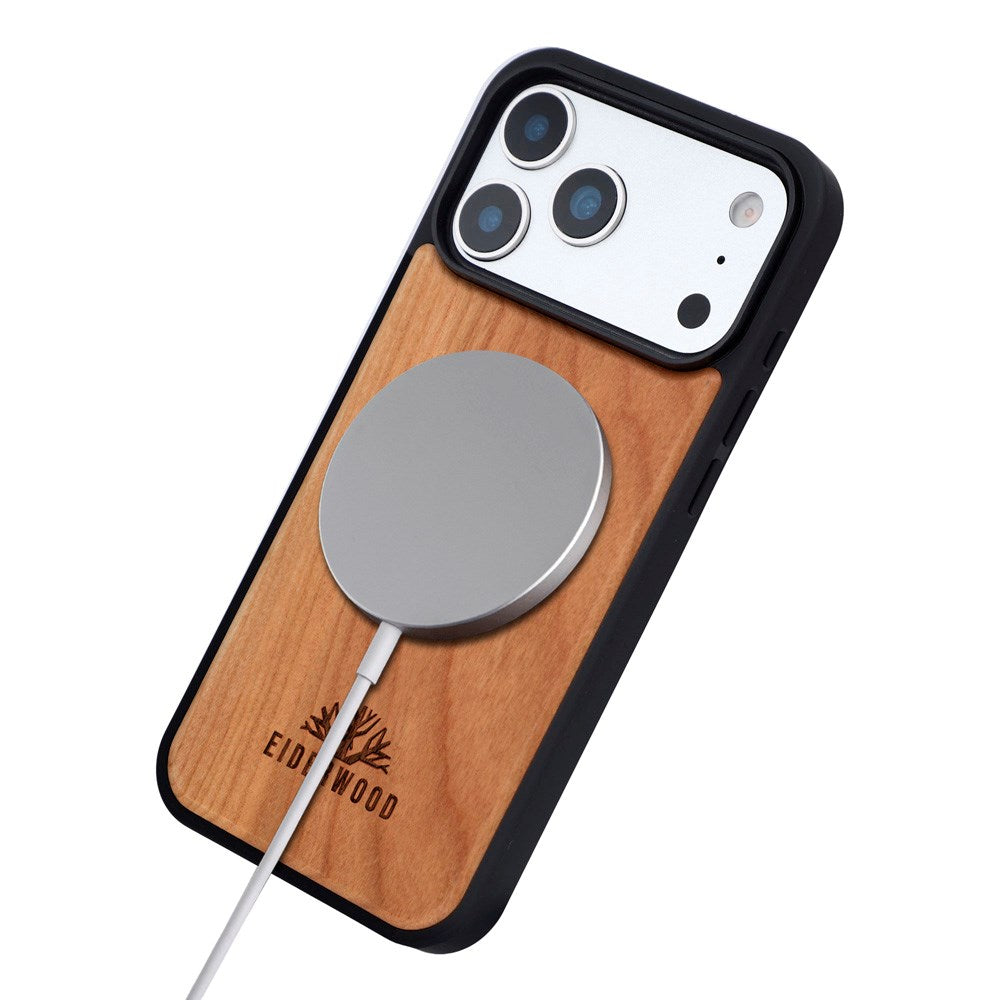 EIDERWOOD iPhone 17 Pro Max Magnetic Wood Case - MagSafe Compatible - Cherry Wood