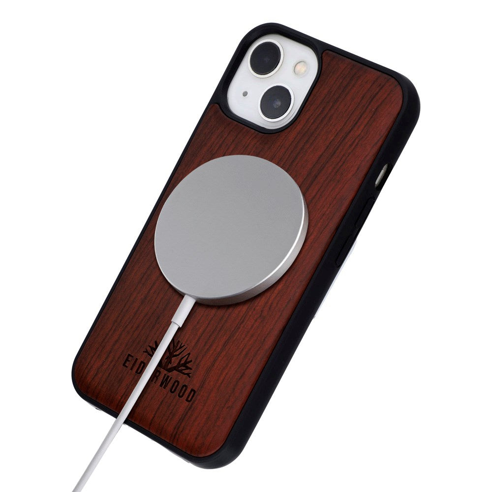 EIDERWOOD iPhone 14 / 13 Magnetic Wood Case - MagSafe Compatible - Rosewood