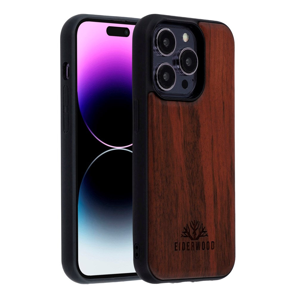 EIDERWOOD iPhone 14 Pro Magnetic Wood Case - MagSafe Compatible - Rosewood