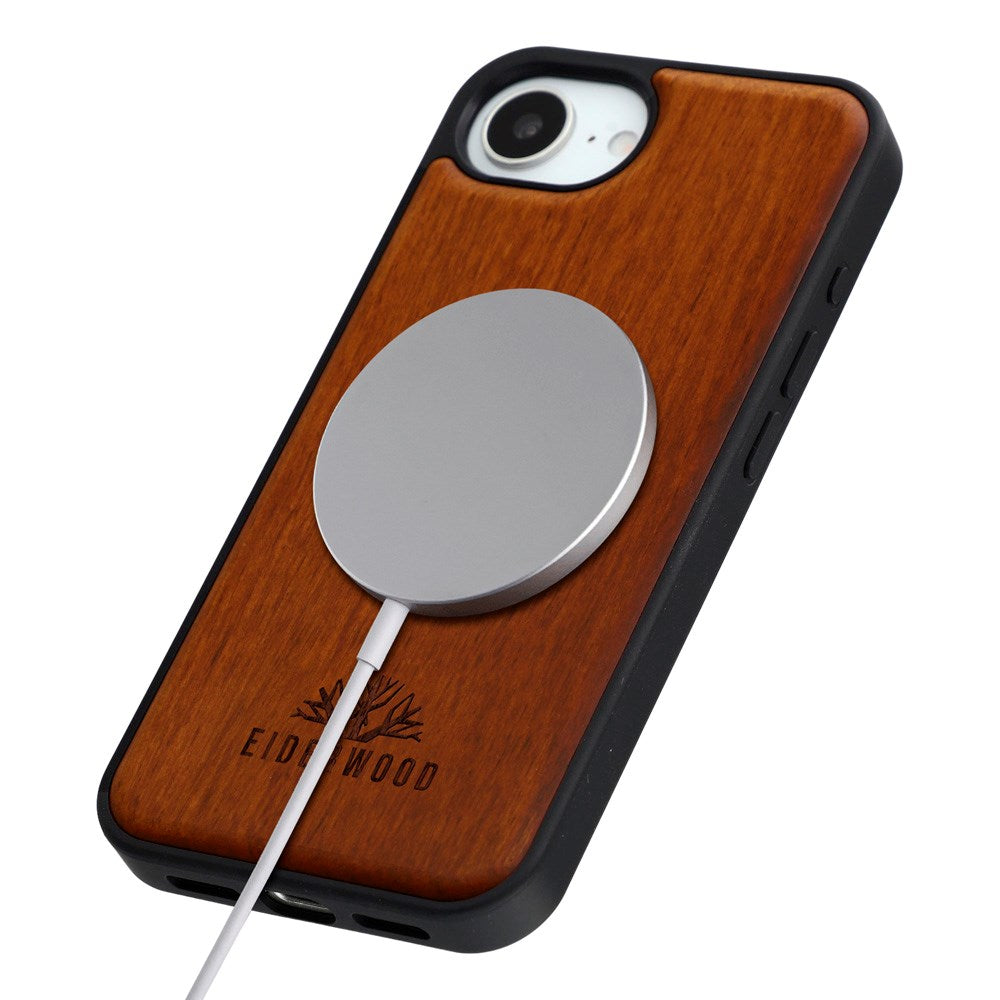 EIDERWOOD iPhone 16e Magnetic Wood Case - MagSafe Compatible - Rosewood